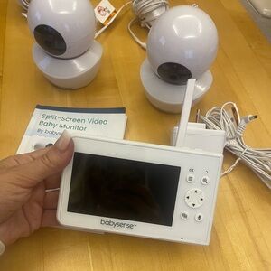 Baby Monitor with 2 Cameras & Audio 4.3",Non Wifi Baby Monitor,Dual Split Screen